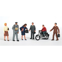 Bachmann 33101 HO City People with Motorcycle SceneScapes Pkg 6