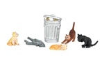 Bachmann 33157 O Cats w/Garbage Can SceneScapes Pkg 6