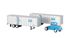 Bachmann 42234 HO Tractor w/2 Piggyback Van Trailers Boston & Maine Tractor & Trailers McGinnis Logo