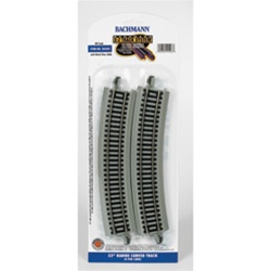 Bachmann 44503 HO Curved Track w/ Nickel Rail & Roadbed E-Z Track 22" Radius Pkg 4