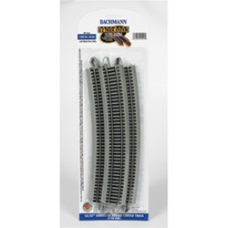 Bachmann 44504 HO Curved Track w/ Nickel Rail & Roadbed E-Z Track 33-1/4" Radius 18-Degree Curve Pkg 5