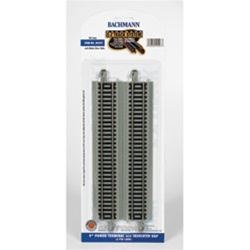 Bachmann 44597 HO Straight Track w/Nickel Rail & Roadbed E-Z Track 9" Straight Terminal w/Insulated Gap