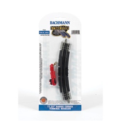 Bachmann 44802 N Curved Track w/Nickel Rail & Roadbed E-Z Track 11-1/4" Radius Terminal Rerailer w/Wire