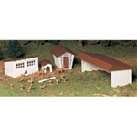 Bachmann 45604 O Plasticville U.S.A. Kits Farm Out-Buildings Pkg 3