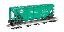 Bachmann 47624 O 4-Bay Covered Hopper 3-Rail Williams New York Central Jade Green System Logo 160-47624