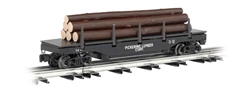 Bachmann 47926 O Operating Log Dump Car 3-Rail Williams Pickering Lumber Company Black