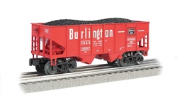 Bachmann 48207 O USRA 55-Ton 2-Bay Hopper w/Load 3-Rail Williams Chicago Burlington & Quincy