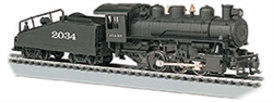 Bachmann 50609 HO USRA 0-6-0 Switcher w/Slope Tender Standard DC with Smoke Santa Fe ATSF #2034