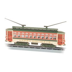 Bachmann 61085 N Brill Trolley Standard DC Christmas Happy Holidays