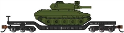 Bachmann 71386 N 52' Deressed-Center Flatcar with Sheridan Tank US Army Green