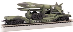 Bachmann 71396 N Silver Series Depressed-Center Flatcar United States Army w/Missile Load Camouflage