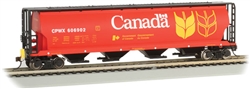 Bachmann 73801 HO Canadian Cylindrical 4-Bay Grain Hopper w/ Flashing Rear End Device FRED Government of Canada CPWX 606835