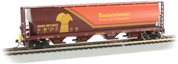 Bachmann 73802 HO Canadian Cylindrical 4-Bay Grain Hopper w/ Flashing Rear End Device FRED Saskachewan Grain Corp. SKNX 397135