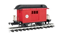 Bachmann 97088 G Wood Baggage Car Li'l Big Haulers Short Line Railroad Red Black 160-97088