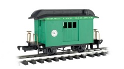 Bachmann 97092 G Wood Baggage Car Li'l Big Haulers Short Line Railroad Green Black 160-97092