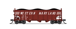 Broadway Limited 7156 N 3-Bay Hopper Western Maryland WM (2-pack A)