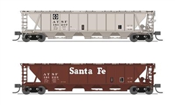 Broadway Limited 7258 N H32 Covered Hopper Santa Fe ATSF (2-pack)