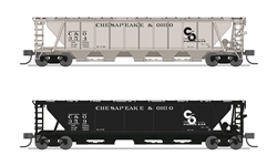 Broadway Limited 7259 N H32 Covered Hopper Chesapeake & Ohio C&O (2-pack)