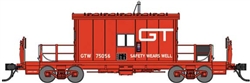 Bluford 24410 N Steel Transfer Caboose w/Short Roof Grand Trunk Western 75056 Red Safety Wears Well Slogan 188-24410