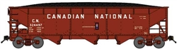 Bluford 74035 N 70-Ton Offset-Side 3-Bay Hopper w/Load Canadian National #324583