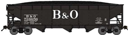 Bluford 74044 N 70-Ton Offset-Side 3-Bay Hopper w/Load Baltimore & Ohio #734043
