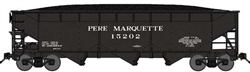 Bluford 74135 N 70-Ton Offset-Side 3-Bay Hopper w/Load Pere Marquette #15064