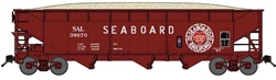 Bluford 74147 N 70-Ton Offset-Side 3-Bay Hopper w/Load Seaboard Air Line #38747
