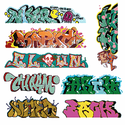 Blair Line 1248 N Mega Set Modern Tagger Graffiti Decals #5 Pkg 8