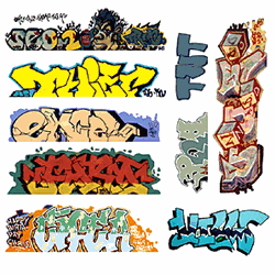 Blair Line 1249 N Mega Set Modern Tagger Graffiti Decals #6 Pkg 9