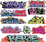 Blair Line 1257 N Mega Set Modern Tagger Graffiti Decals #8 Pkg 10