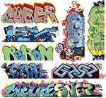 Blair Line 1261 N Mega Set Modern Tagger Graffiti Decals #12 Pkg 8