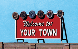 Blair Line 1528 Laser-Cut Wood Billboards Small for Z N & HO Welcome to Yourtown