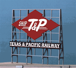 Blair Line 1531 Laser-Cut Wood Billboard Ship T&P "Texas & Pacific Railway" 1 5/8" Wide x 1 5/8" Tall