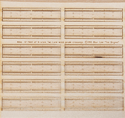 Blair Line 18 N Two-Lane Wood Grade Crossing Kit Laser-Cut Wood Pkg 12