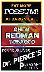 Blair Line 2250 HO Barn Sign Decals Set #1 Eat More Possum Chew Redman Dr. Pierce