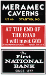 Blair Line 2252 HO Barn Sign Decals Set #3 Meramec Caverns Will Meet God First National Bank