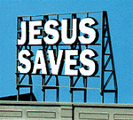Blair Line 2507 Laser-Cut Wood Billboard Kits Large for HO S & O Jesus Saves