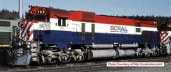 Bowser 24873 HO Montreal Locomotive Works M630 Standard DC Executive Line BC Rail 720 Red White Blue Recessed Ditch Lights Ext Filter
