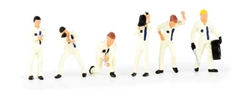 Brekina 10503 HO Racing Pit Crew Figure Set White Team Pkg 6