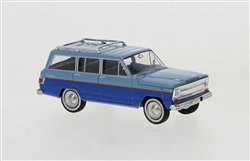 Brekina 19871 HO 1967 Jeep Wagoneer BAssembled 2-Tone Blue