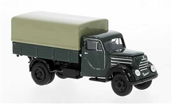 Brekina 30721 HO 1950s Robur Garant Low-Side Delivery Truck w/Tarp Cover Assembled Green