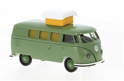 Brekina 31616 HO 1960 Volkswagen T1b Camper Passenger Van with Roof Hatch Assembled Green