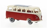 Brekina 31846 HO 1960-1963 Volkswagen Samba T1b Passenger Van Assembled Ivory Red