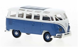 Brekina 31847 HO 1960-1963 Volkswagen Samba T1b Passenger Van Assembled Blue White