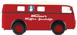 Brekina 58305 HO 1940s-1950s OAF Wien Elektro-Paketwagen Van Assembled Kaiser's Kaffee Red Blue German Lettering