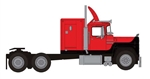 Brekina 85804 HO 1970 Mack RS 700 Sleeper-Cab Semi Tractor Only Assembled Red Black