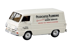 Brekina 93442 HO 1964 Dodge A 100 Cargo Van Assembled Associated Day and Night Plumbing