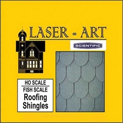 Branchline 41003 HO Laser-Cut Roof Shingles 4 x 9" Sheets Fish Scale pkg (6)