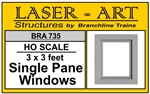 Branchline 735 HO Windows Laser-Art Single-Pane 36 x 36" Pkg 12
