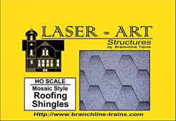 Branchline 905 HO Laser-Art Roofing 9 x 12" Sheet Pkg 2 Mosaic-Style Shingles